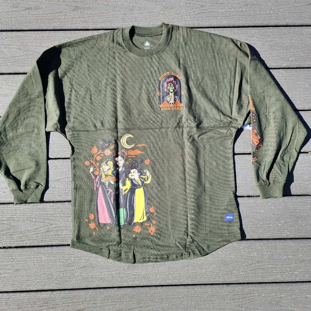 NWT Disney Hocus Pocus Spirit Jersey Shirt M Green Sanderson Sisters